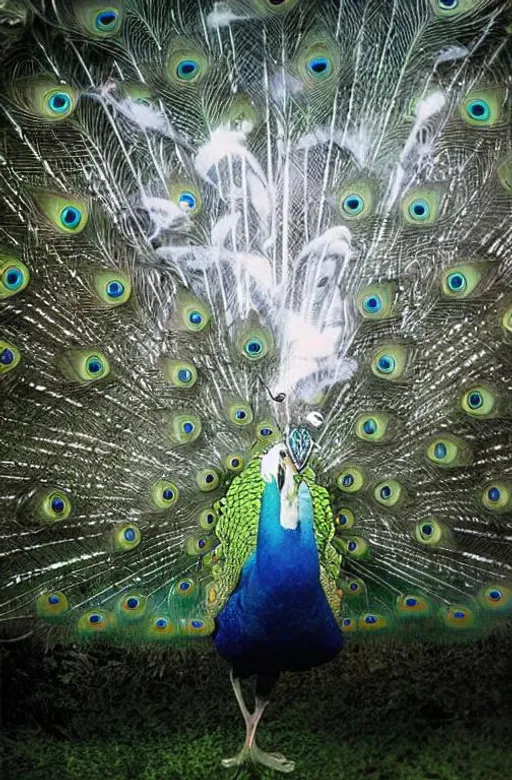 close up of a beautiful peacock OpenArt