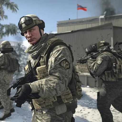 Prompt: Putin in call of duty