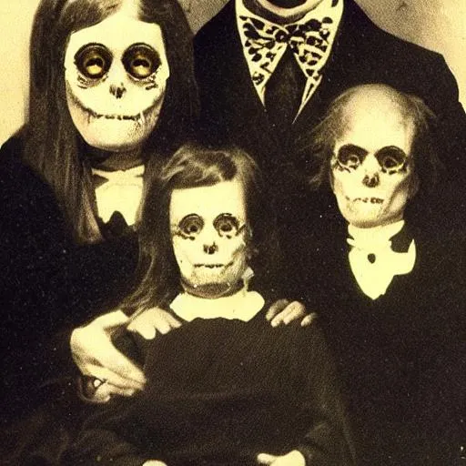 Prompt: a creepy family portrait 