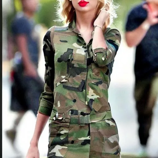 Prompt: Taylor swift in military outfit