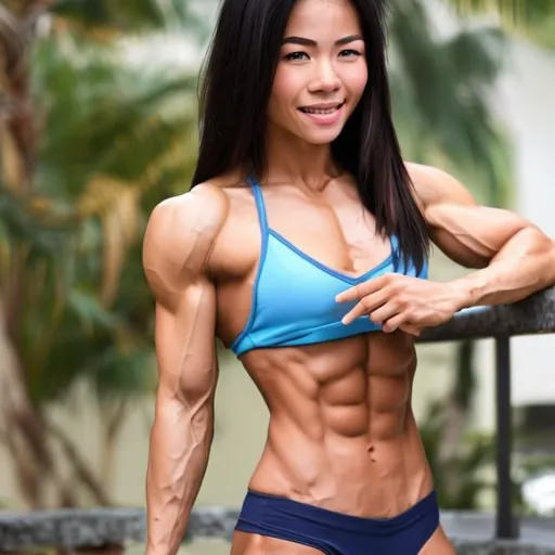 Strong 20 Year Old Female At The Beach With 6 Pack A OpenArt