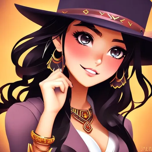 Prompt: 1girl,cowgirl, anime art style, facing camera,  colt45. revolver, wild west vibe, Indian women