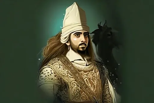 Prompt: Draw me Shah Ismail, who lived on the throne in the 16th century.