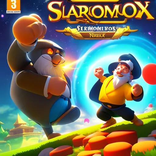 Prompt: sensei garmodon video game box art