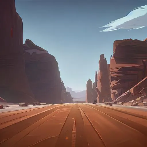 Prompt: dusty desert road 
