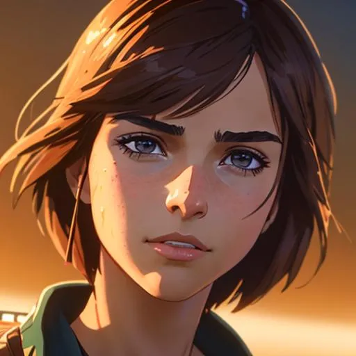 Prompt: face, close up, Illustration by Makoto shinkai & Ilya Kuvshinov, ents, Naomi Scott with long brown hair in tribal cueitl, atmospheric, hyper realistic, 8k, epic composition, cinematic, octane render, 16K resolution, rendered in Enscape, Miyazaki, Nausicaa Ghibli, Breath of The Wild, 4k detailed post processing, artstation, focus, no blur, miracoulous,