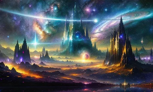 ethereal fantasy galaxies in space, painting by Thom... | OpenArt
