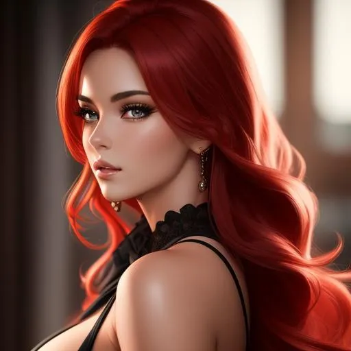 Prompt: {{{{highest quality stylized character masterpiece}}}} best award-winning digital oil painting art with {{textured brush strokes}}, hyperrealistic intricate perfect 128k UHD HDR upper body image of semi-realistic flirtatious seductive stunning gorgeous beautiful feminine 22 year old anime like firefighter woman with 
{{red wild hair}} and {{brown eyes}} wearing {{semi burned-off white body tight body}} with deep exposed cleavage standing on top of viewer,
wonderful extremely detailed face with romance glamour beauty soft skin and red blush cheeks and cute sadistic smile and {{seductive love gaze at camera}}, 
perfect anatomy in perfect colored shaded composition of professional sharp focus photography, 
cinematic 3d volumetric dramatic lighting with backlit backlight, 
{{sexy}}, 
{{huge breast}}