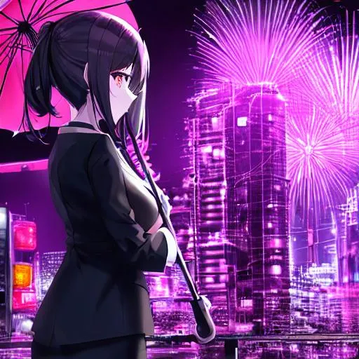 video game characters, Thankstar404, Final Front: Enobetta, video games,  anime girls, anime boys, robot, fireworks, sparks, running, artwork, drawing,  digital art, illustration, fan art