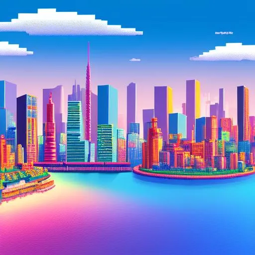 Prompt: Extremly detailed amazing Image of an 8 bit city with buildings, billboards & 8 bit stylized people. Vibrant, Colorful & Stylized image.