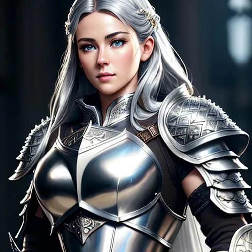 Prompt: perfect composition, hyperrealistic, super detailed, 8k, high quality, sharp focus, studio photo, intricate details, highly detailed, by greg rutkowski, full body armor hyper detailed full body of the most beautiful, beautiful d&d character portrait, detailed, realistic face, digital portrait, intricate silver armor, fiverr dnd character, wlop, stanley artgerm lau, , artstation, hd, octane render, hyperrealism intricate details, 8k, cinematic volumetric light, proportional, art trending on artstation, sharp focus, studio photo, intricate details, highly detailed, intricate artwork masterpiece, ominous, intricate, epic, trending on artstation, highly detailed, vibrant, production cinematic character render, ultra high quality model, 