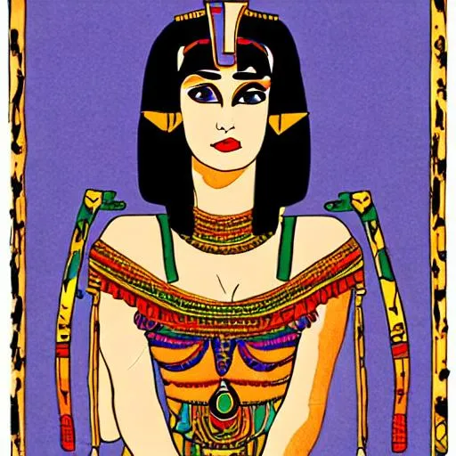 Prompt: Pushwagner style painting of cleopatra 