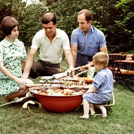 george w bush barbecueing with a jewish man