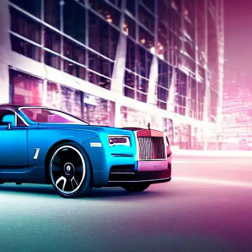 Prompt: professional photo of a futuristic  rolls Royce devil on the streets of a dystopian futuristic city, 8k, octane render, Unreal Engine