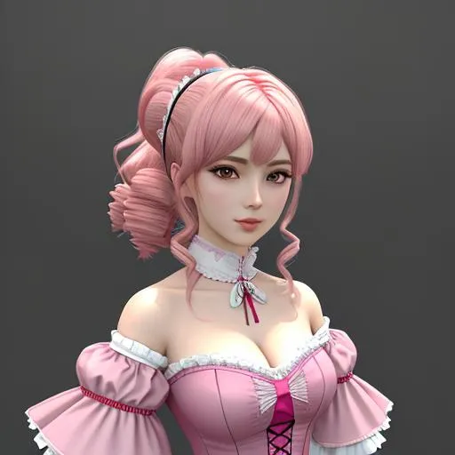 3d anime woman and 4k full HD from the Victorian era