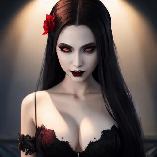 Prompt: epic professional digital portrait art of vampire 👩‍💼😉,best on artstation, cgsociety, wlop, Behance, pixiv, astonishing, impressive, outstanding, epic, cinematic, stunning, gorgeous, concept artwork, much detail, much wow, masterpiece.