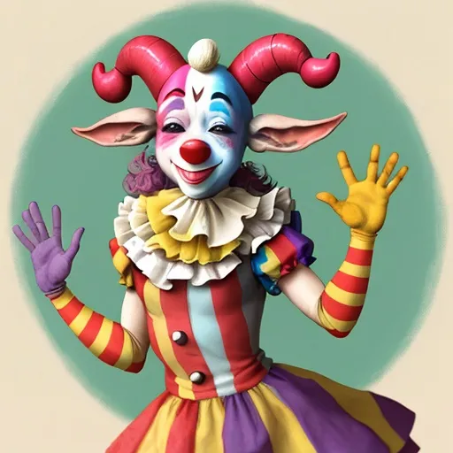 Prompt: Happy clown goat 