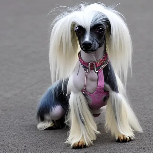 Prompt: A Chinese Crested Dog