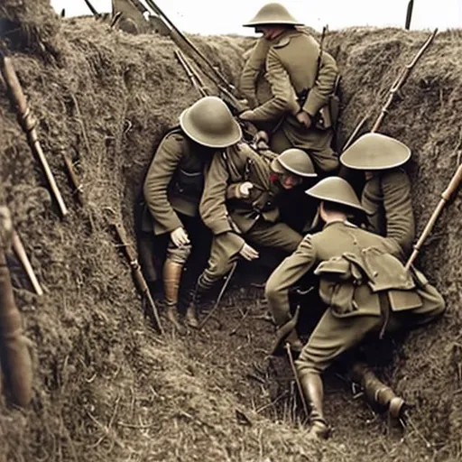 Prompt: ww1 trenches fights

