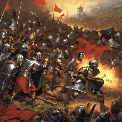 Prompt: crusaders fighting muslims