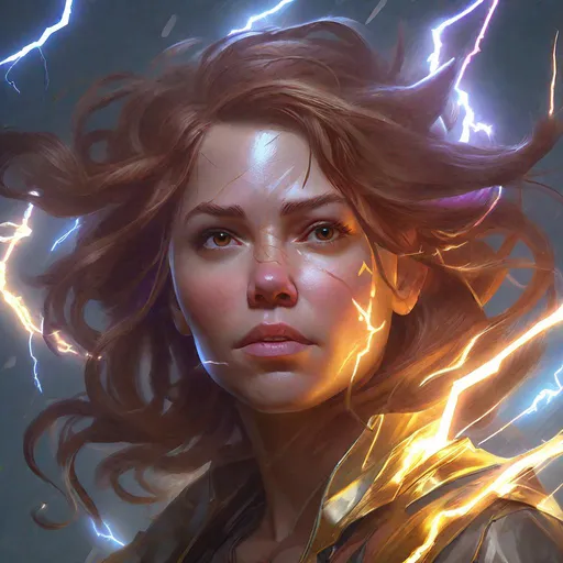 Prompt: "Girl who is literally made of lightning, 8k resolution concept art portrait by Greg Rutkowski, Artgerm, WLOP, Alphonse Mucha dynamic lighting hyperdetailed intricately detailed Splash art trending on Artstation triadic colors Unreal Engine 5 volumetric lighting"