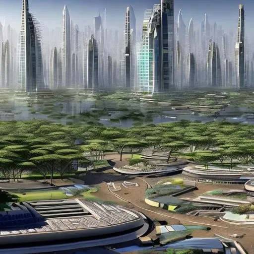Prompt: future city, in Afrika, in day