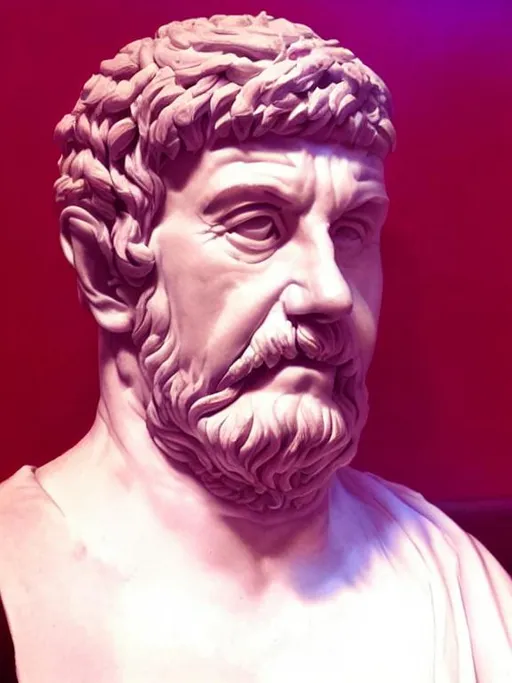 Prompt: a hyper-realistic detailed bust of the philosopher Chrysippus that looks in the style of the bust of marcus that I uploaded
