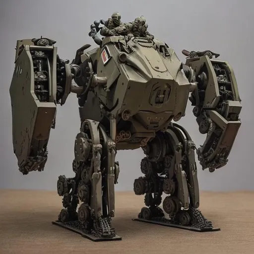 Prompt: a war mech from ww2