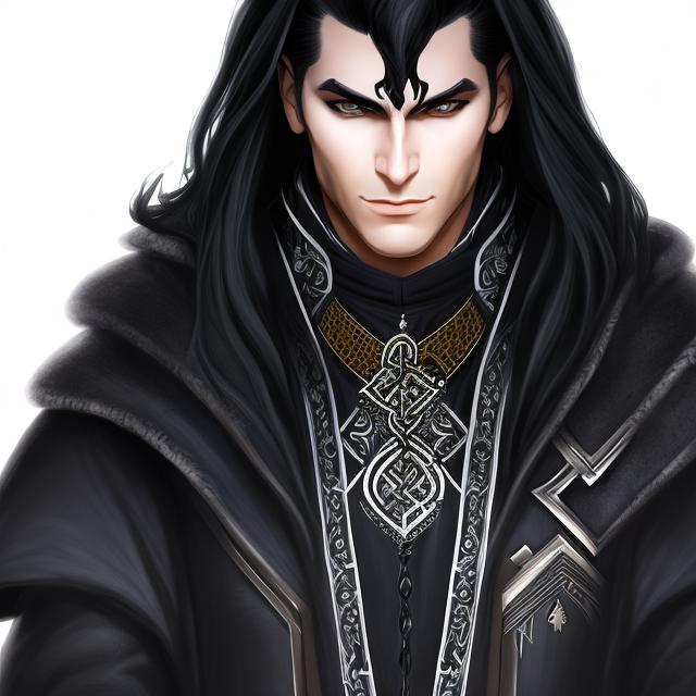 Drawing, Portrait, shadowrun, male gay priest wizard... | OpenArt