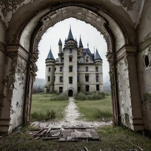 Prompt: abandoned castle