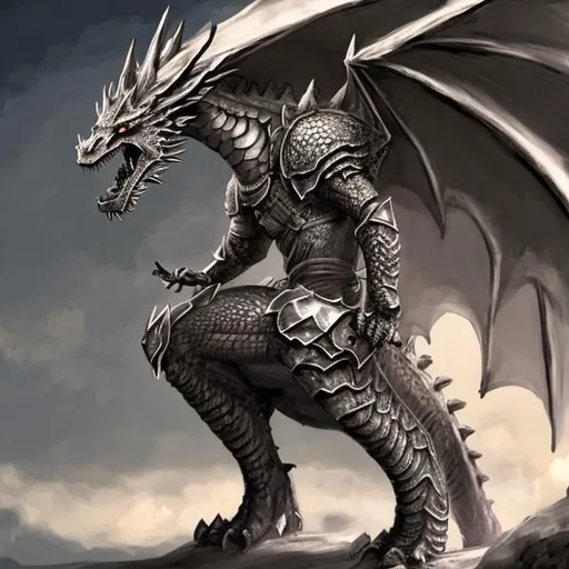 Prompt: A dragon with armor