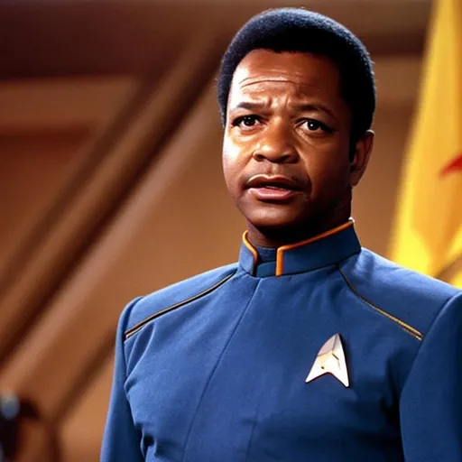 Prompt: Ivan Dixon in a Starfleet uniform