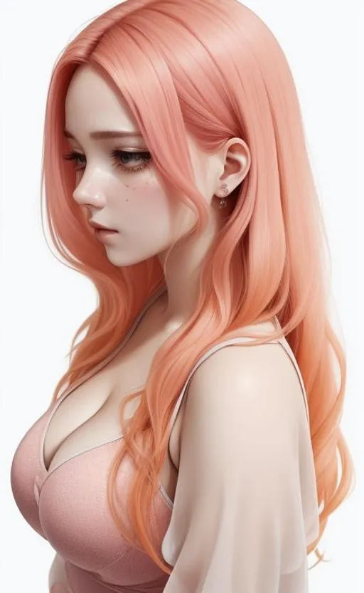 Prompt: ombre apricot-pink-peach hair, Commander of death and despair, mole under eye, mole on body, fullbody, busty, dark undertones, sad girl, sad eyes, sobbing, distraught, panic, doom, ethereal girl. Ethereal background, ((full body)) {{good looking}} {{cute}} {{good body}} {{tight}}, symmetrically colored hair, {{shadows}},
