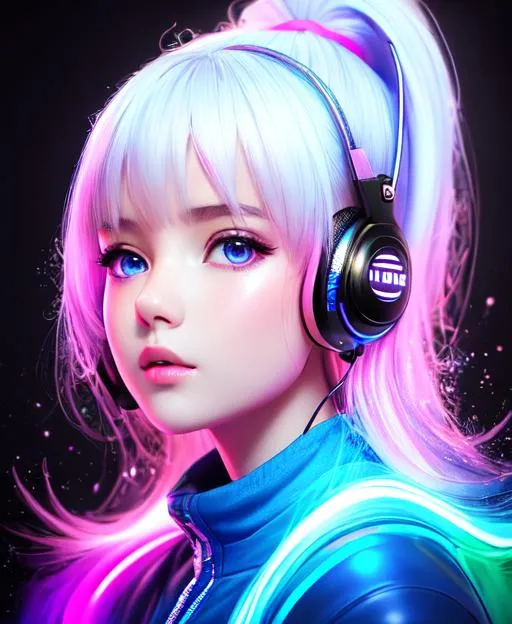Prompt: ultra detailed artistic photography, girl wear earphone rgb, in the gaming room, artstation, hd, dramatic lighting, detailed gorgeous face, dreamy, glowing, backlit, glamour, glimmer, shadows, oil on canvas, brush strokes, smooth, ultra high definition, 16k, unreal engine 5, ultra sharp focus, art by alberto seveso, artgerm, loish, sf, intricate artwork masterpiece, ominous, matte painting movie poster, golden ratio, trending on cgsociety, intricate, epic, trending on artstation, by artgerm, h. r. giger and beksinski, highly detailed, vibrant, production cinematic character render, ultra high quality