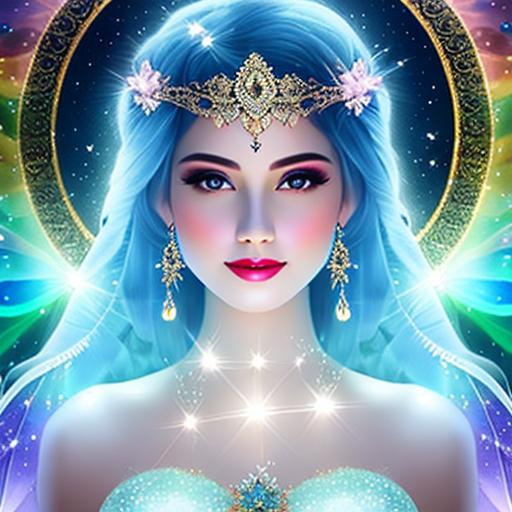 White prism, cosmic,etherial, fairy, goddess of ligh...