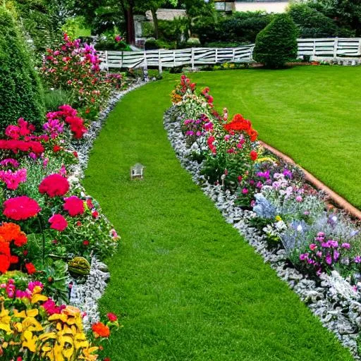 Prompt: ♦♦ panoramic garden, view from above, fence, mailbox, door, letterbox, front porch, porch, flower pots, pots, planter boxes, entryway, foyer, stool, garden bench, butterflies, bees, flowers, watering can, garden tools, hair flower, hair ribbon, pail, 

■■ {{{{best quality, 8k resolution photography, artistic photography, photorealistic, masterpiece}}}}, 