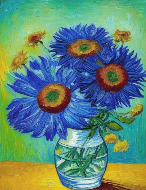 Oil painting flower in the style of Van Gogh | OpenArt