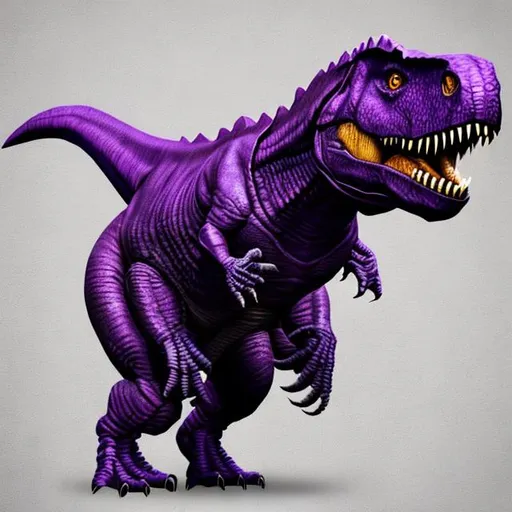 Prompt: realistic purple t rex for logo