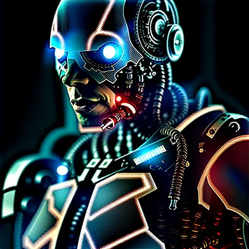Prompt: cyborg almost human dark atmosphere. professional finished. realistic photography.
