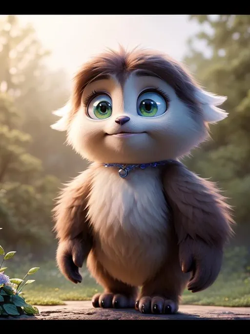 Prompt: Disney Pixar, exquisite new character, cute Sasquatch, highly detailed, fluffy, intricate details, beautiful big eyes, maximum cuteness, lovely, adorable, beautiful, flawless, masterpiece, soft dramatic moody lighting, radiant love aura, ultra high quality octane render, hypermaximalist, trending on artstation, Anna Dittmann, Tom Blackwell