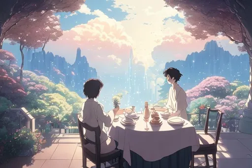 Prompt: A beautiful, artistic painting based on the quote “Everything you can imagine is real”, professional waiter col our, light and subtle colors, 4k resolution, Studio Ghibli