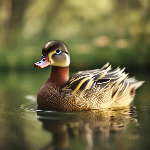 Prompt: Fantasy Photo of a cute little duck without background