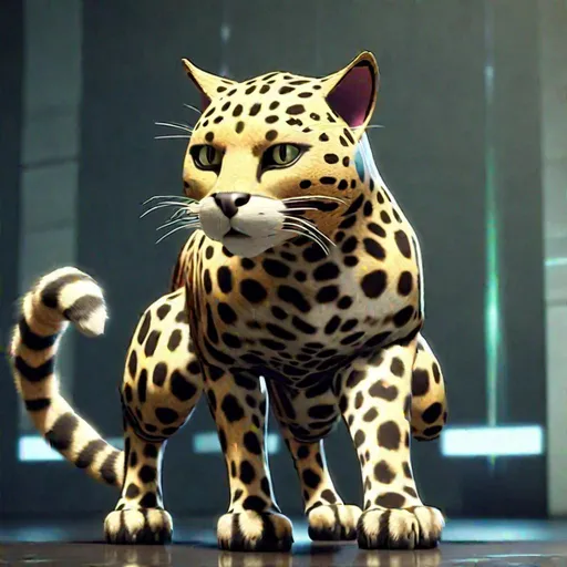Prompt: a cat transforming into a jaguar, unreal engine