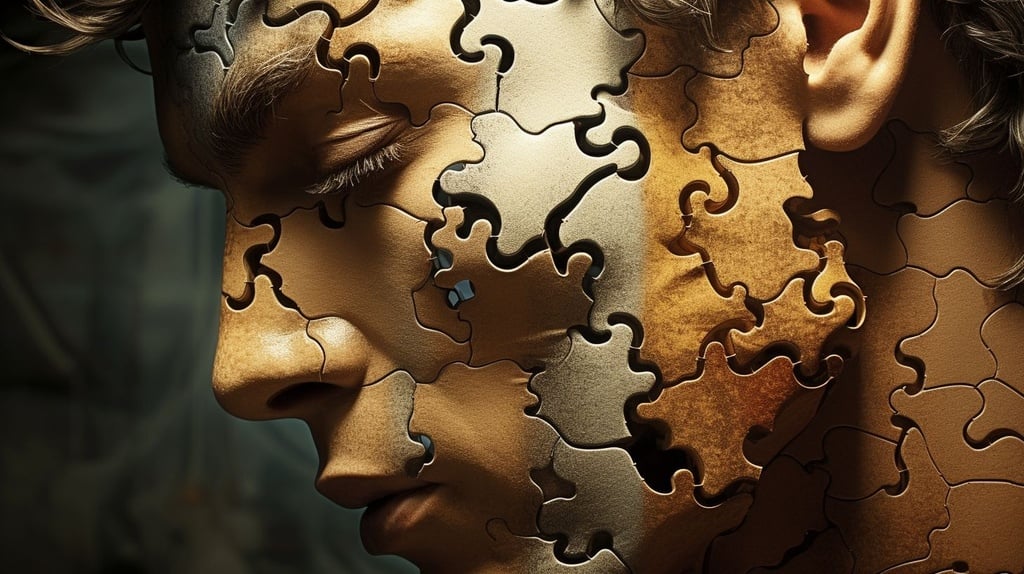 Prompt: Every person is a puzzle. Some are missing a few jigsaw pieces; others are missing almost everything. But each and every person can be harvested to construct a totus anima mea, or "whole soul," which provides everlasting life to whomever possesses it