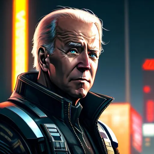 Prompt: Joe Biden as cyberpunk protagonist,  cyberpunk, highly detailed, artstation, award winning, 