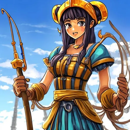 Prompt: Fishing Ship from the Age of Empires 2 game, anthropomorphized and imagined as an anime girl
