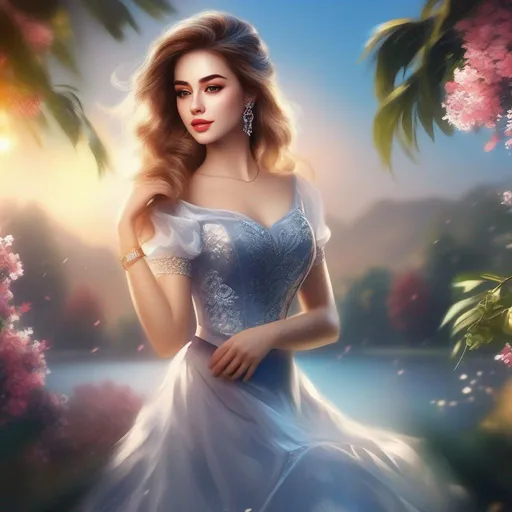 Prompt: realistic woman and beautiful pretty art 4k full HD 