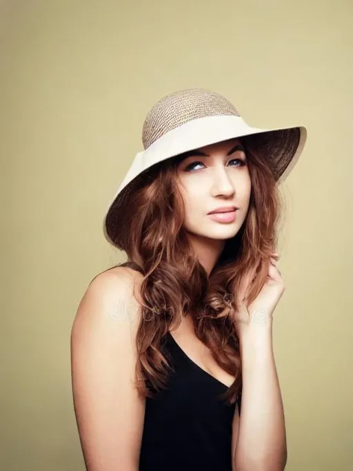 Prompt: beautiful woman with hat