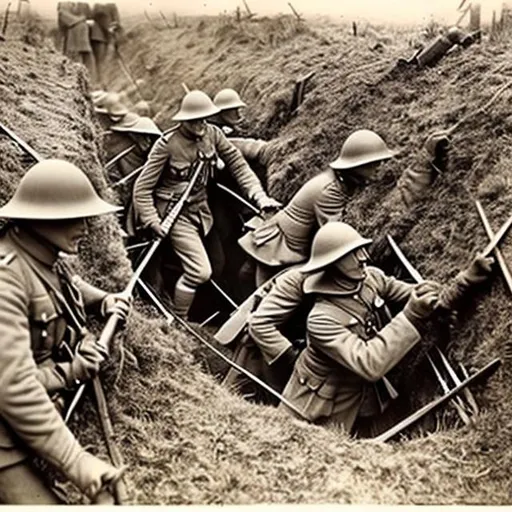 Prompt: ww1 trenches fights

