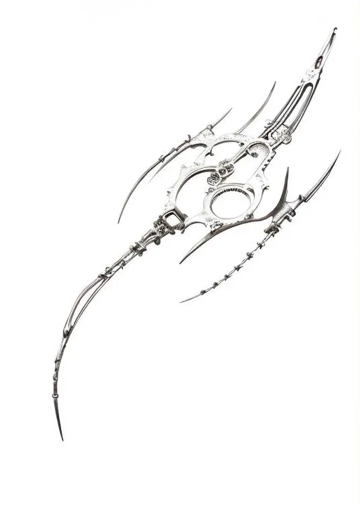 Prompt: Beksinski, cyber, chrome, spikes, biomech, sci-fi, gears, cogs, metal parts